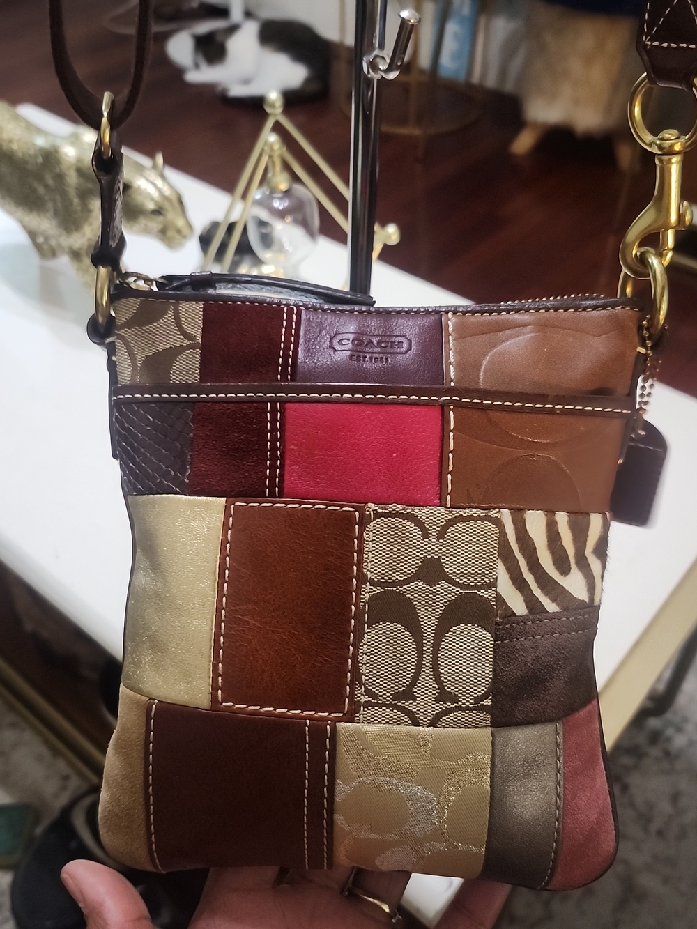 Coach Patchwork Leather Crossbody Bag in Multicolor